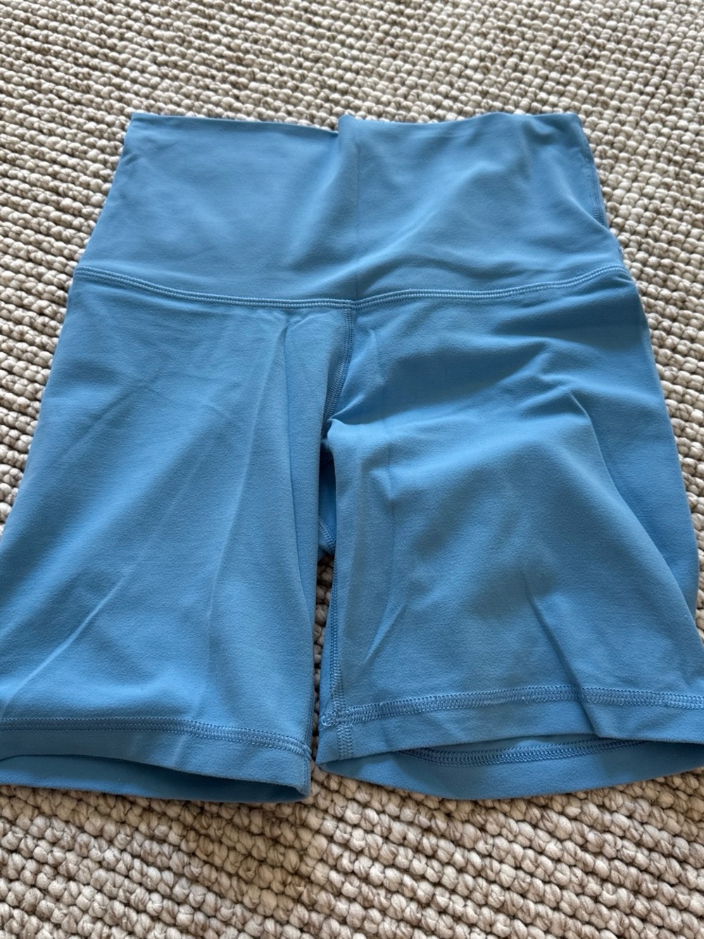 Aritzia High-Waist Light Blue Performance Bike Shorts